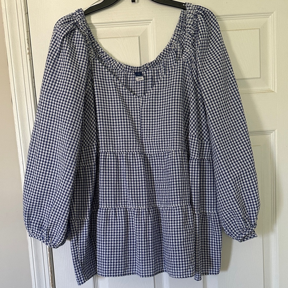 Old Navy Blue Gingham Women's Blouse